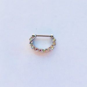 Colorful septum ring septum clicker piercing